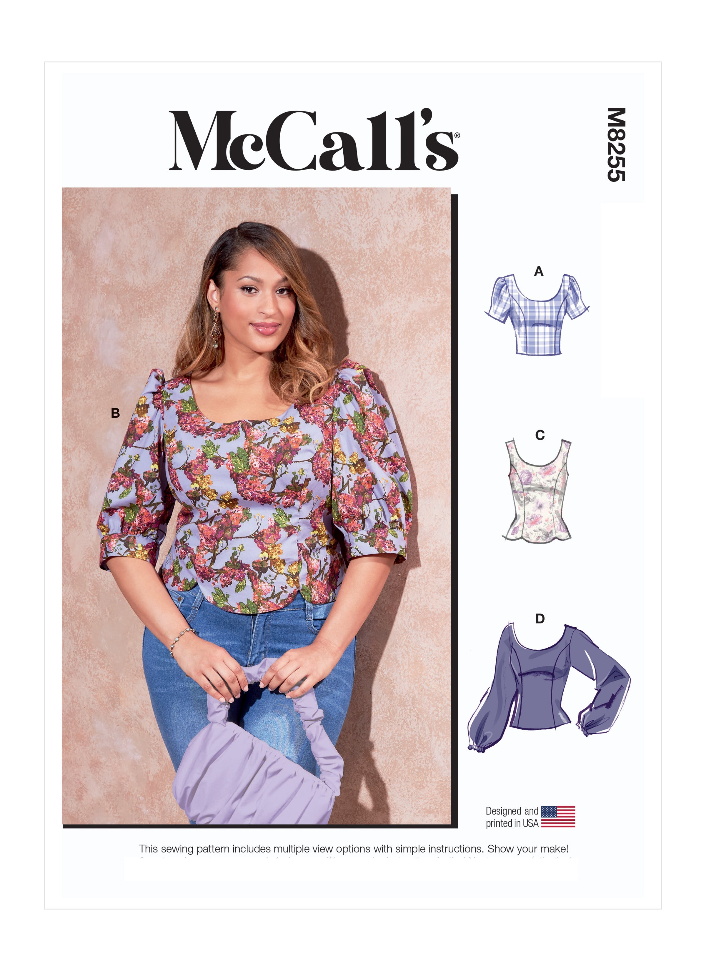 McCall's Sewing Pattern 8255 Misses' and Women's Tops from Jaycotts Sewing Supplies