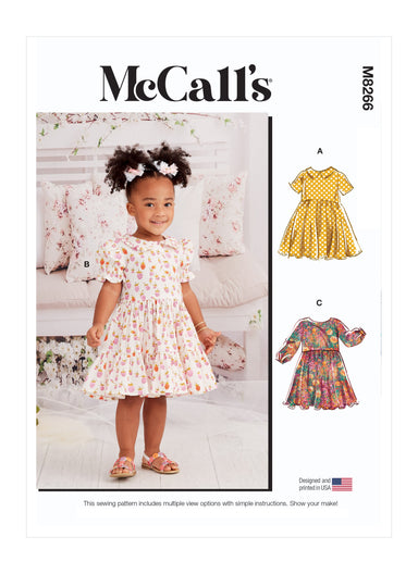 McCall's Sewing Pattern 8266 Toddlers' Dresses from Jaycotts Sewing Supplies