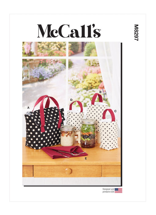 McCalls 8297 Lunch Bag, Jar Sacks and Napkin sewing pattern from Jaycotts Sewing Supplies