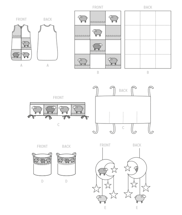 McCalls 8299 Nursery Items sewing pattern from Jaycotts Sewing Supplies