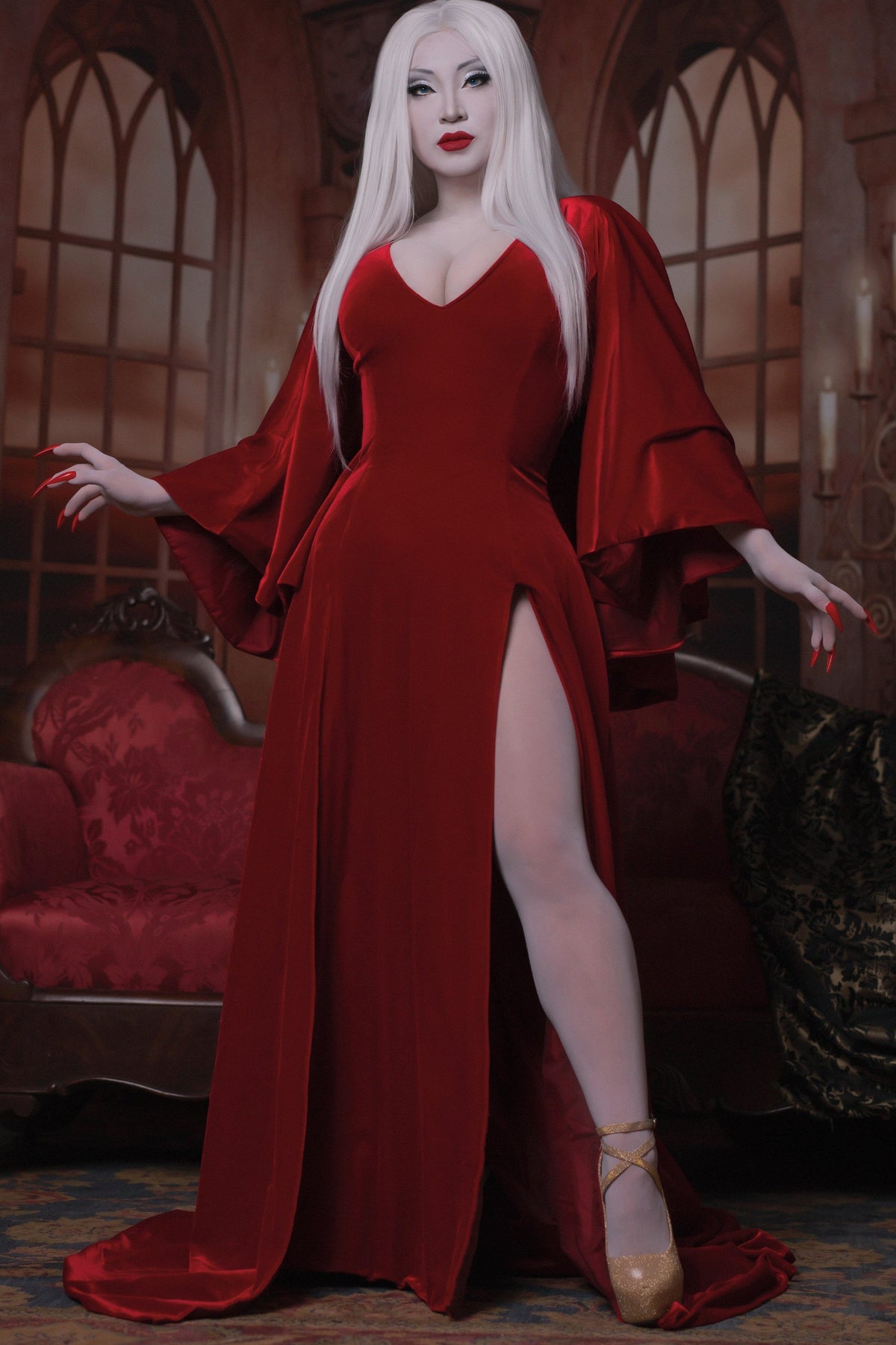 McCalls sewing pattern M8303 Dress and Sleeved Cape by Yaya Han