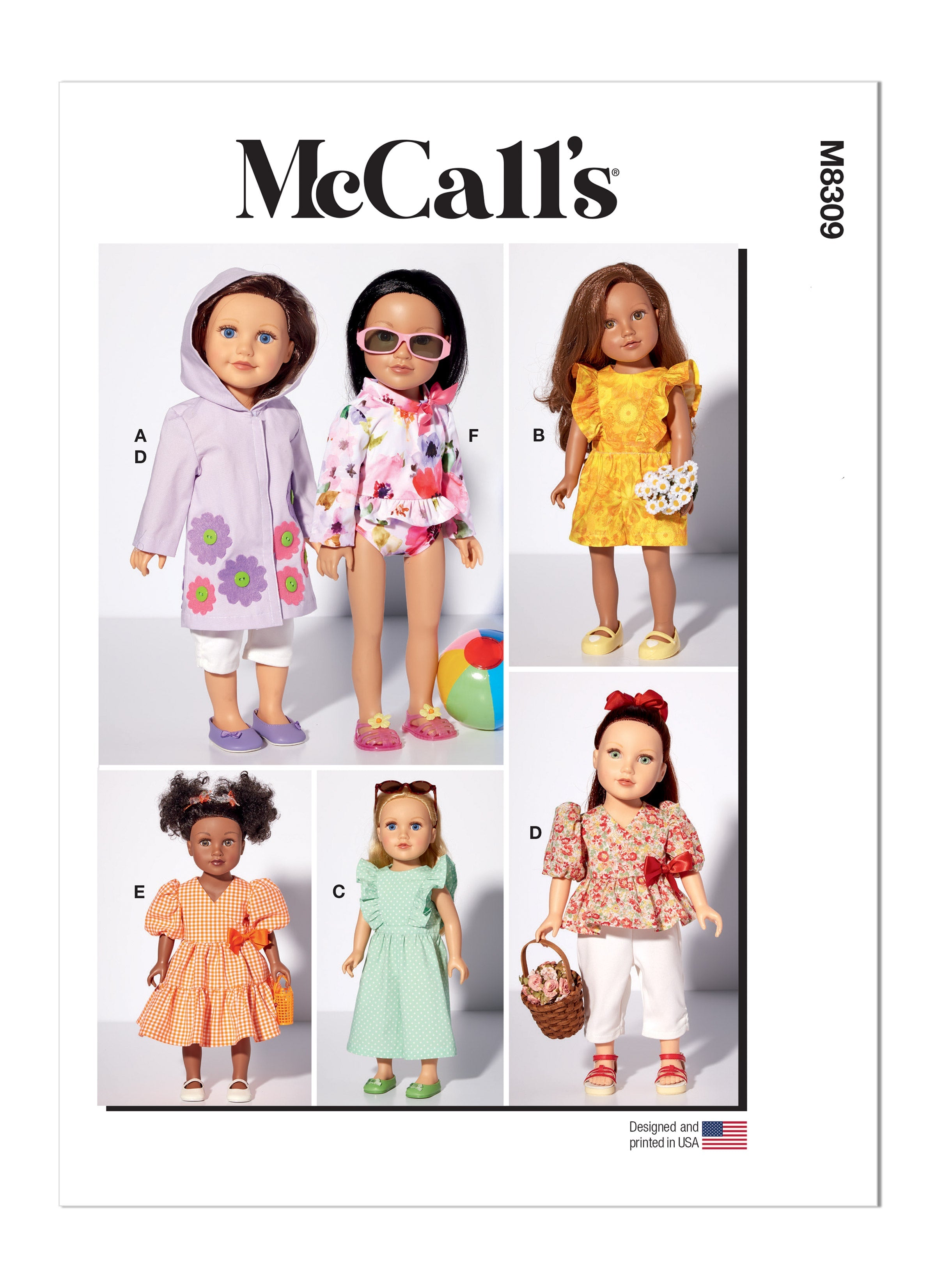 McCall's sewing pattern 8309 18 inch Doll Clothes from Jaycotts Sewing Supplies