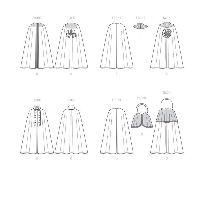 McCall's Sewing Pattern M8335 Men's and Misses' Costume Capes from Jaycotts Sewing Supplies