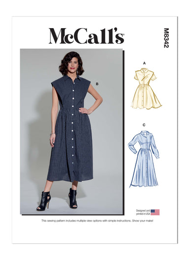 McCall's Sewing Pattern M8342 Misses' Shirtdress from Jaycotts Sewing Supplies
