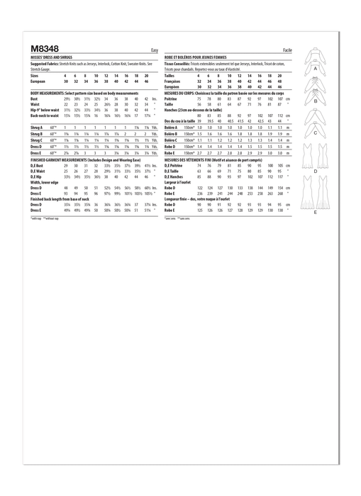 McCall's Sewing Pattern M8348 Misses' Dress and Shrug from Jaycotts Sewing Supplies