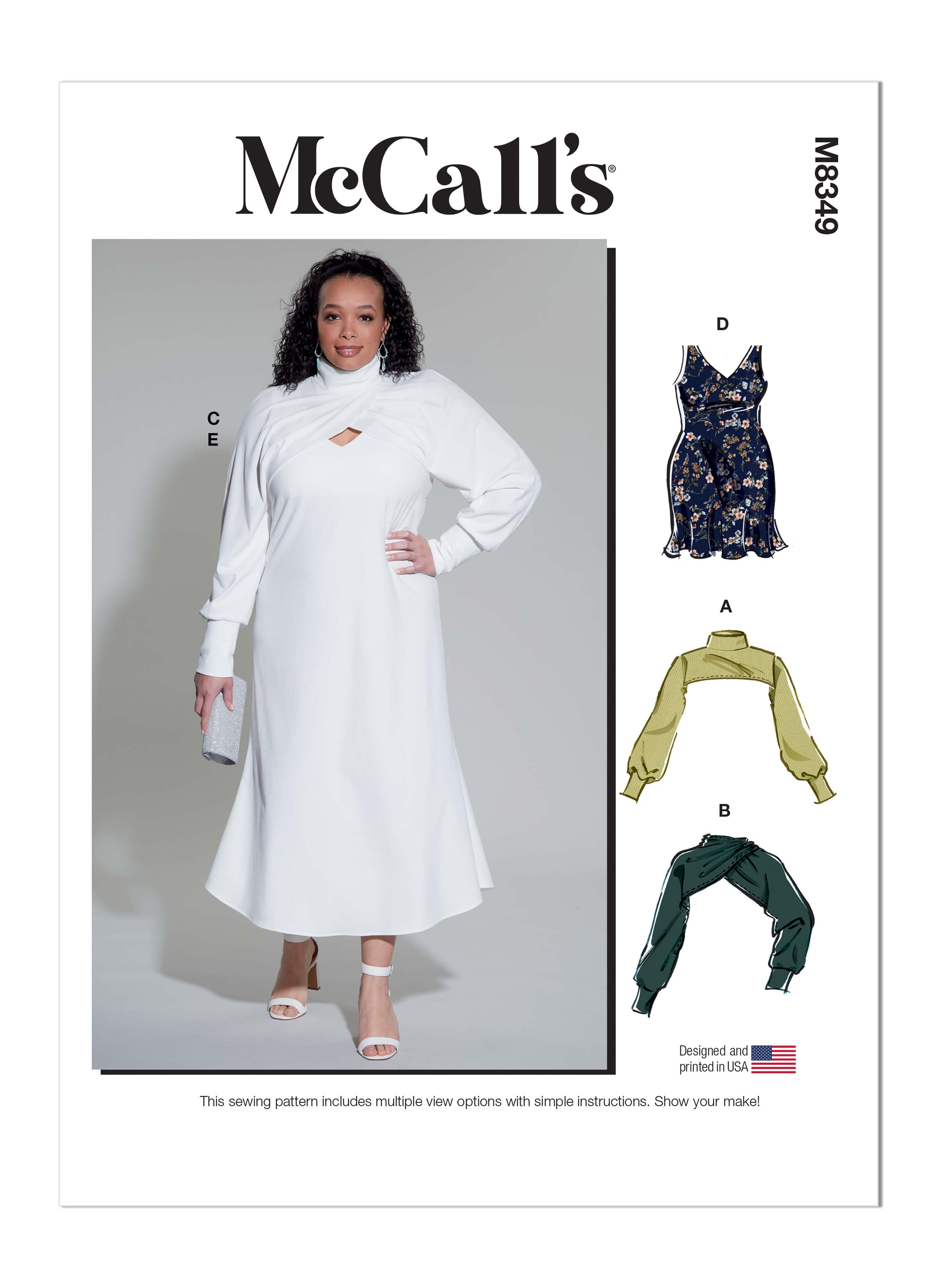 McCall's Sewing Pattern M8349 Women's Dress and Shrug from Jaycotts Sewing Supplies