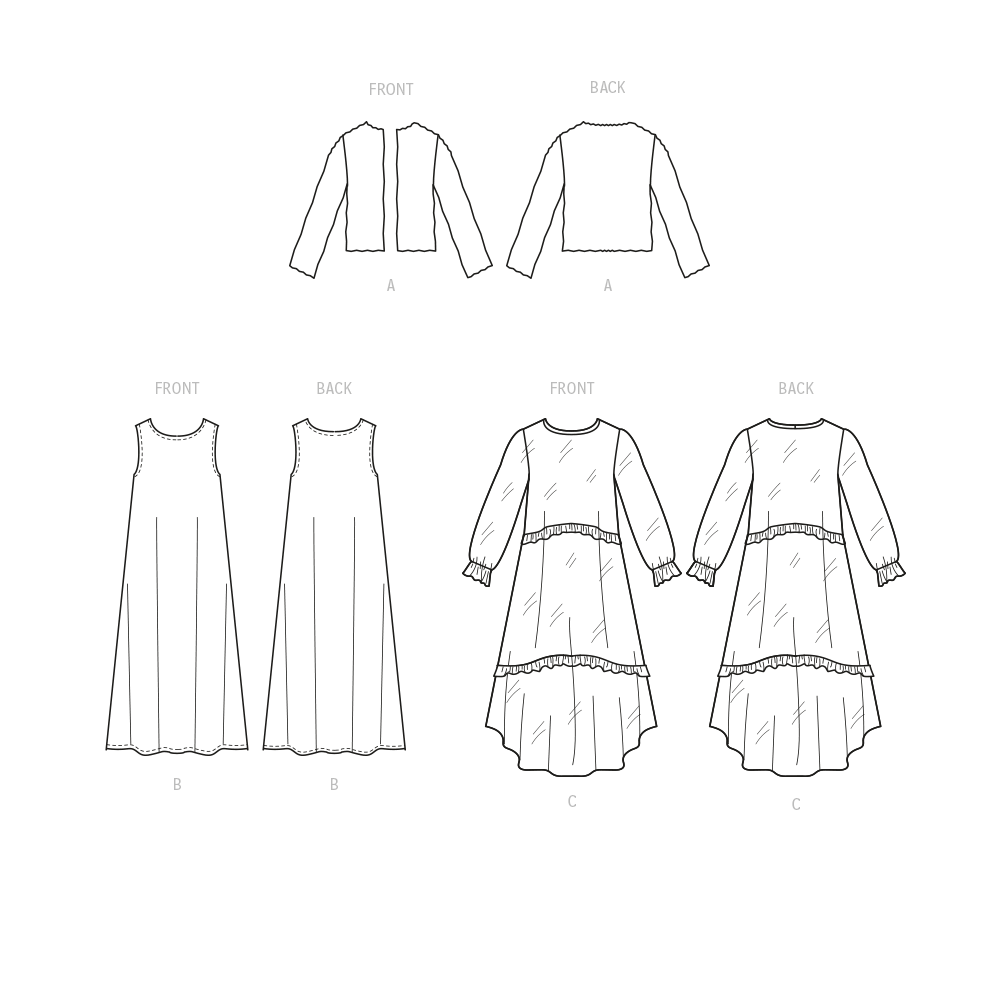 McCall's M8354 Girls' Dress, Slip Dress and Jacket sewing pattern ...