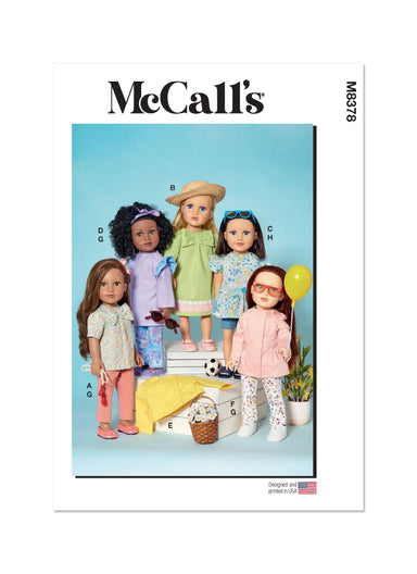 McCall's Sewing Pattern 8378 18" Doll Clothes from Jaycotts Sewing Supplies