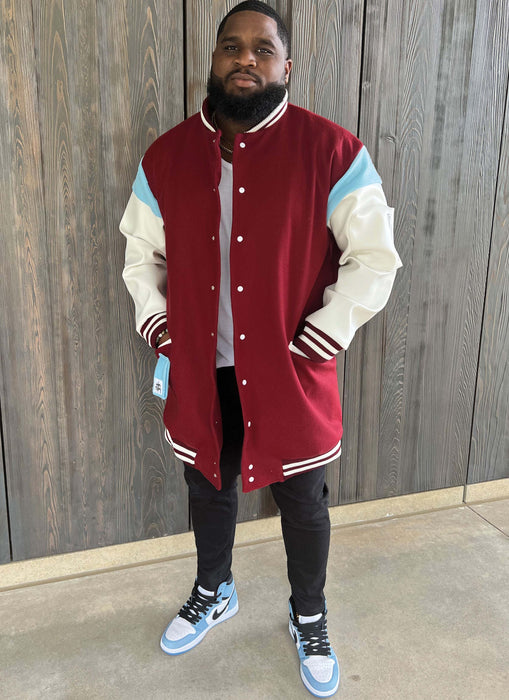 Men's varsity bomber jacket best sale