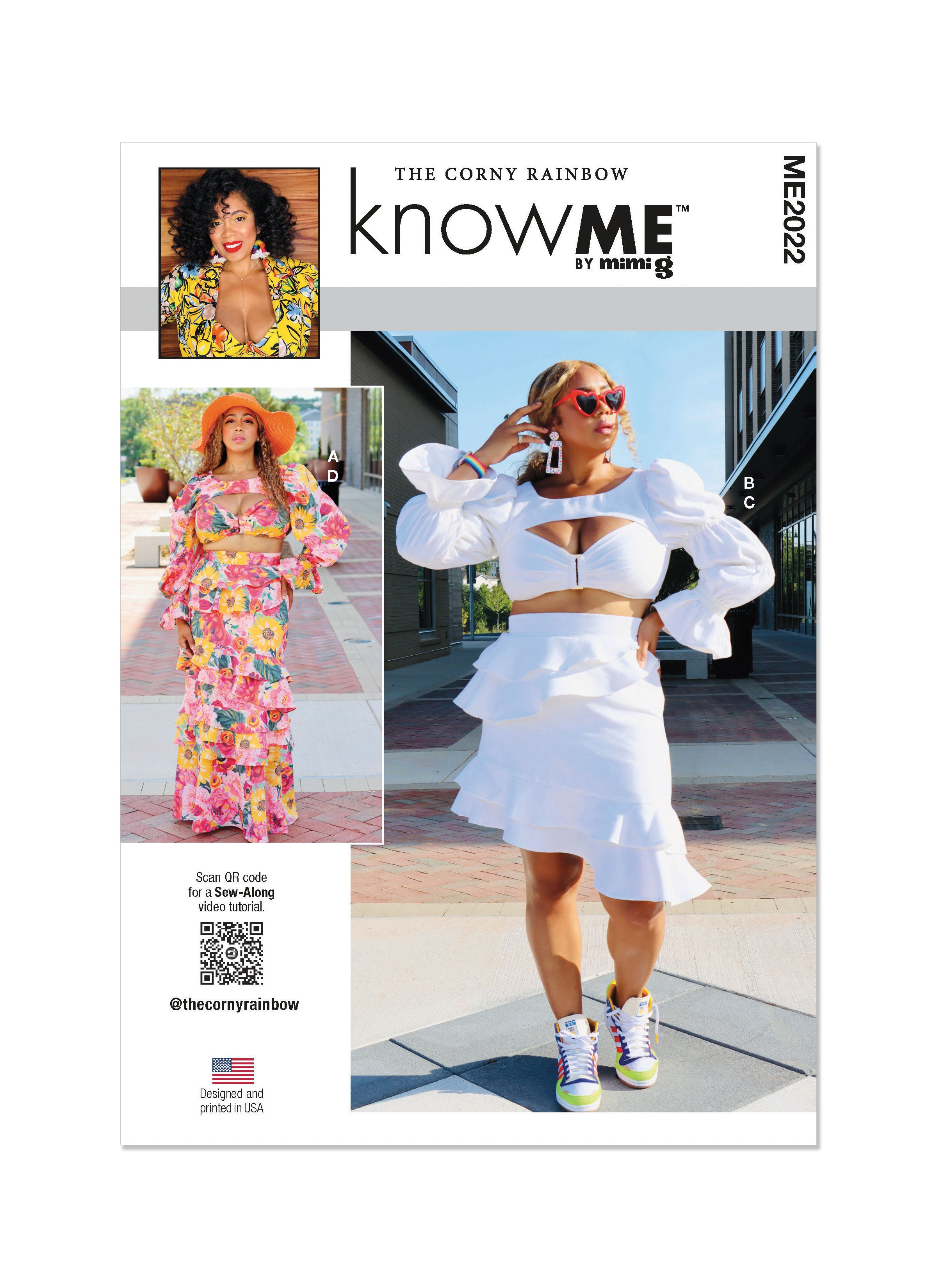 Know Me pattern 2022 Misses' Top and Skirt by The Corny Rainbow from Jaycotts Sewing Supplies