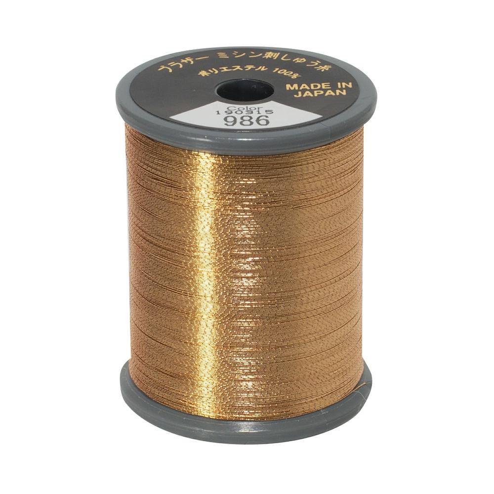 Brother Metallic Embroidery Thread Copper  986 from Jaycotts Sewing Supplies