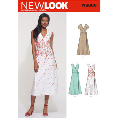 New Look Sewing Pattern 6600  Wrap Dress from Jaycotts Sewing Supplies