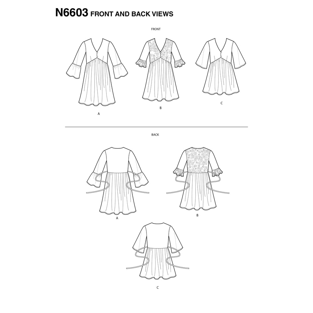 New Look Sewing Pattern 6603  Mini Dress, Tunic and Top from Jaycotts Sewing Supplies