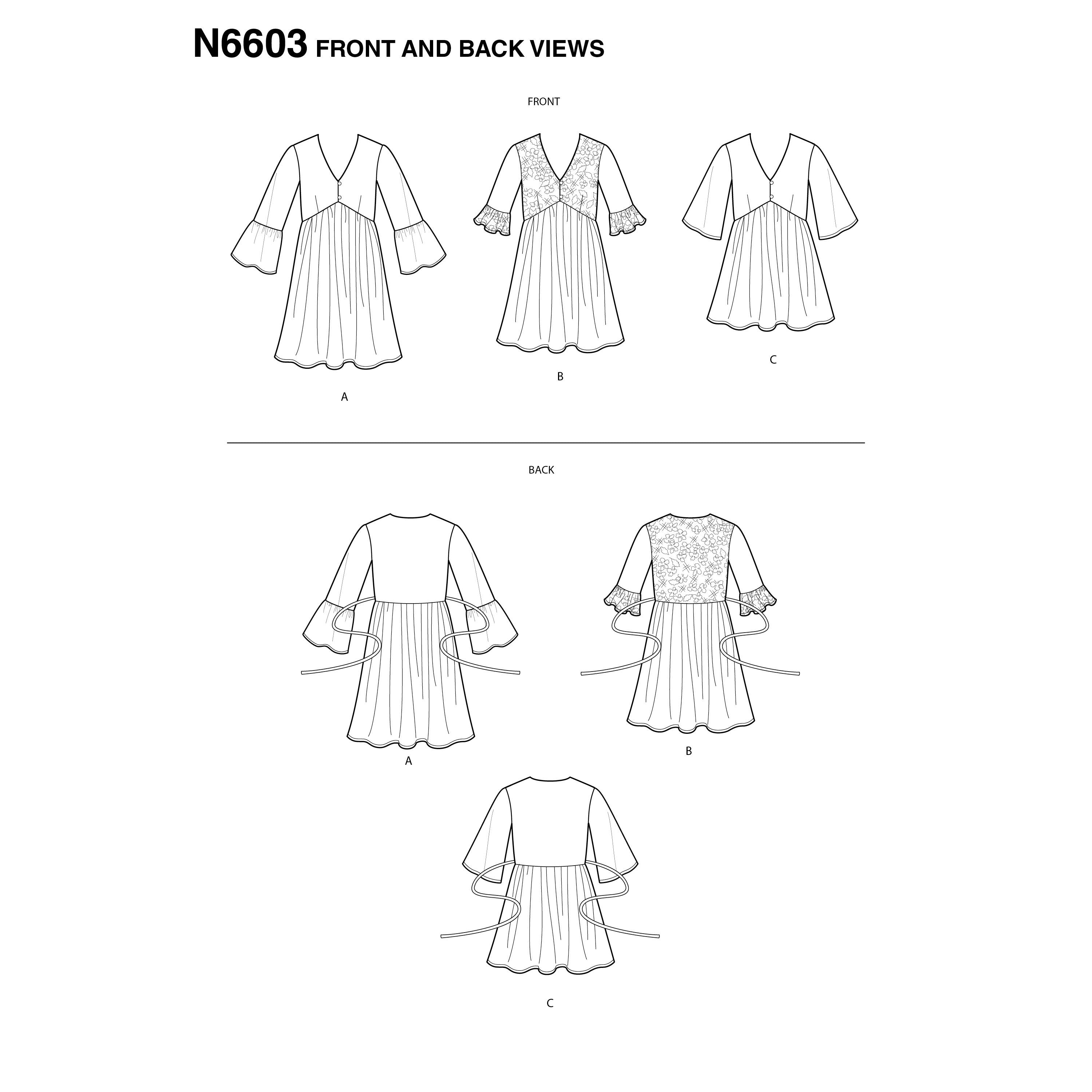 New Look Sewing Pattern 6603  Mini Dress, Tunic and Top from Jaycotts Sewing Supplies