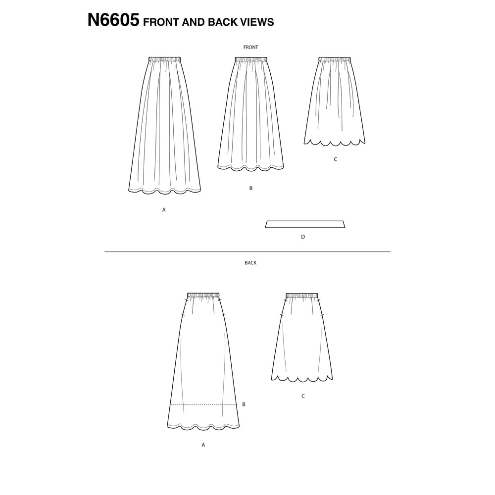 New Look Sewing Pattern 6605  Skirt with Neck Tie from Jaycotts Sewing Supplies