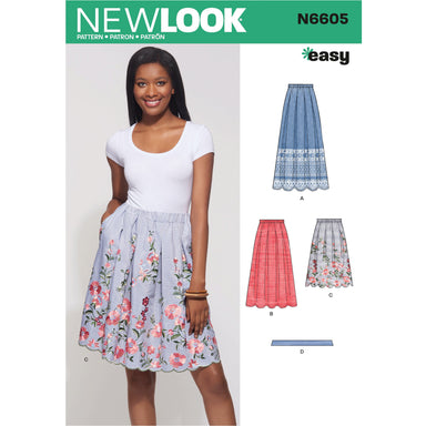 New Look Sewing Pattern 6605  Skirt with Neck Tie from Jaycotts Sewing Supplies