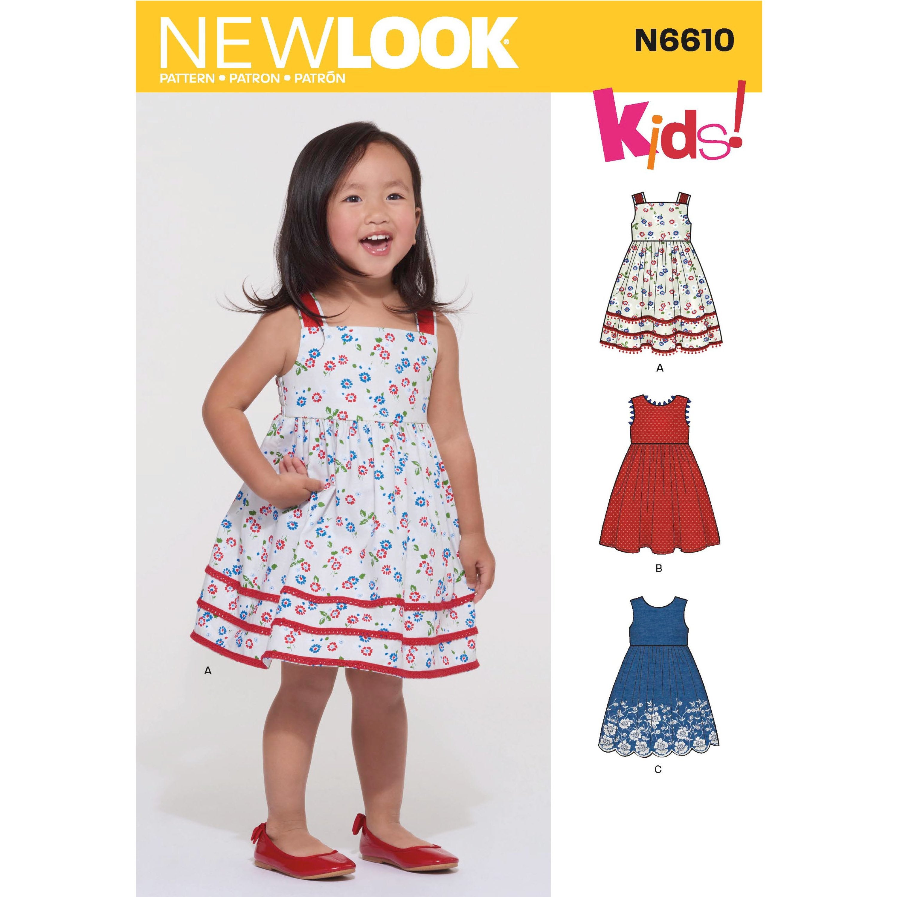 New Look Sewing Pattern 6610 Toddlers' Dress from Jaycotts Sewing Supplies