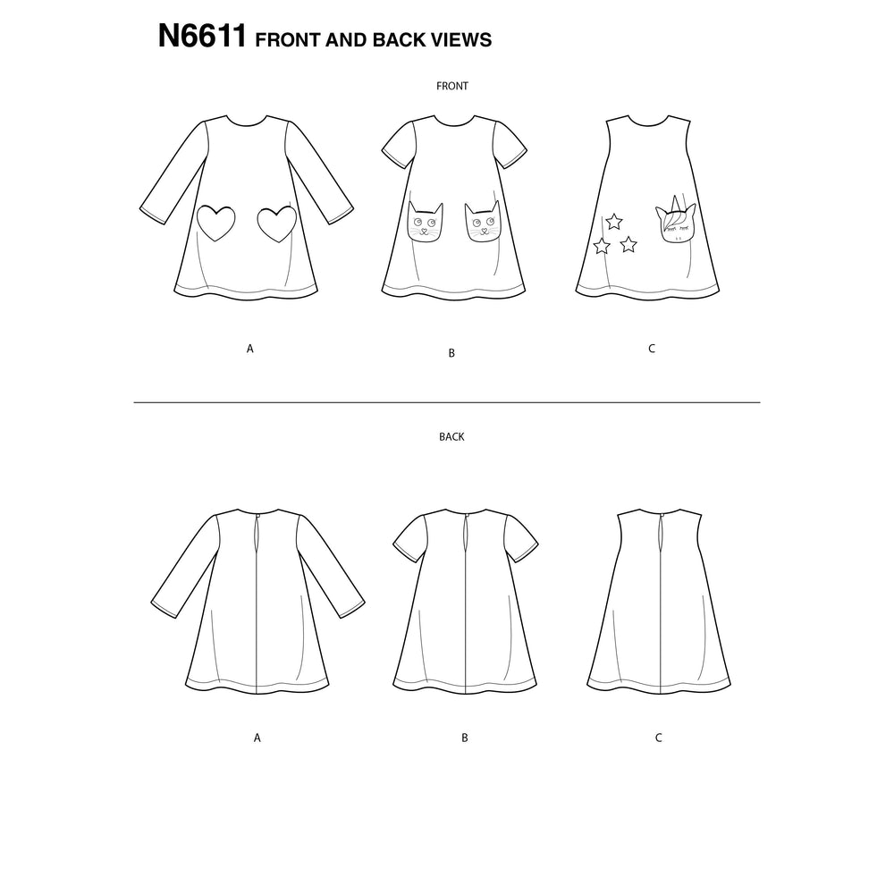 New Look Sewing Pattern 6611 Children's Novelty Dress from Jaycotts Sewing Supplies