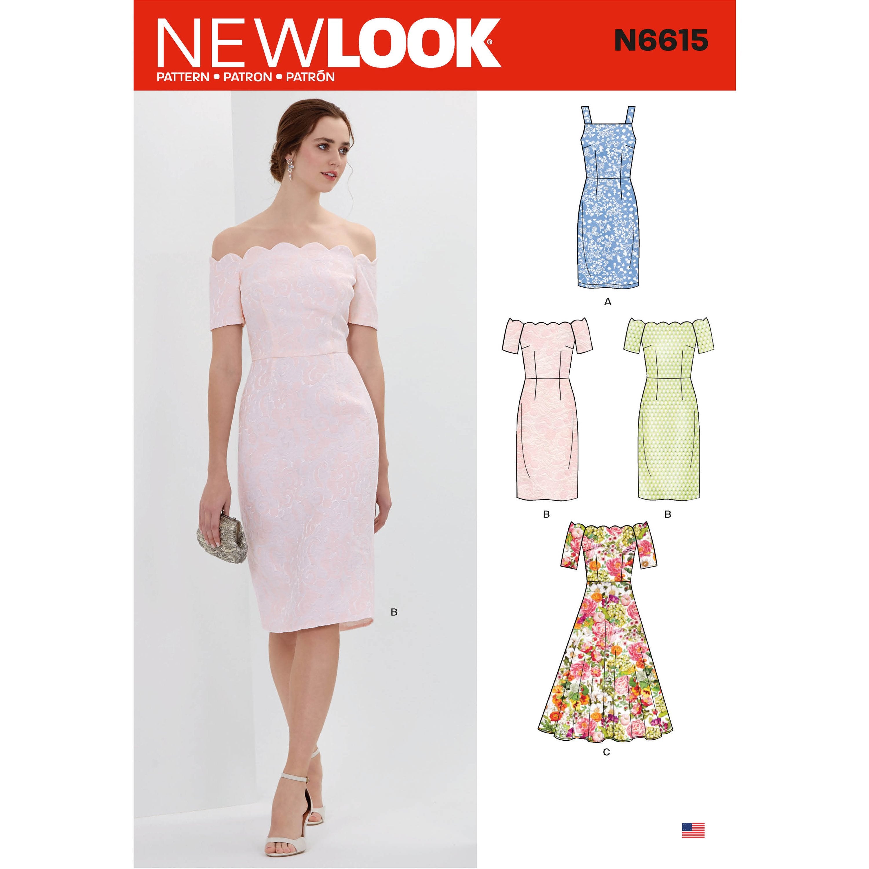 New Look Sewing Pattern 6615 Misses' Dresses from Jaycotts Sewing Supplies