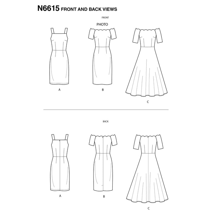 New Look Sewing Pattern 6615 Misses' Dresses from Jaycotts Sewing Supplies