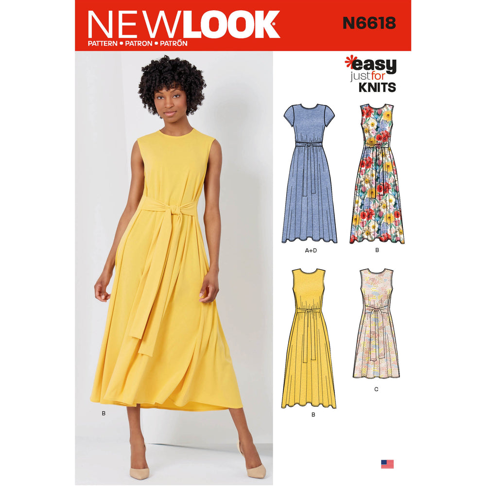 New Look Sewing Pattern 6618 Dresses | 2 Lengths from Jaycotts Sewing Supplies