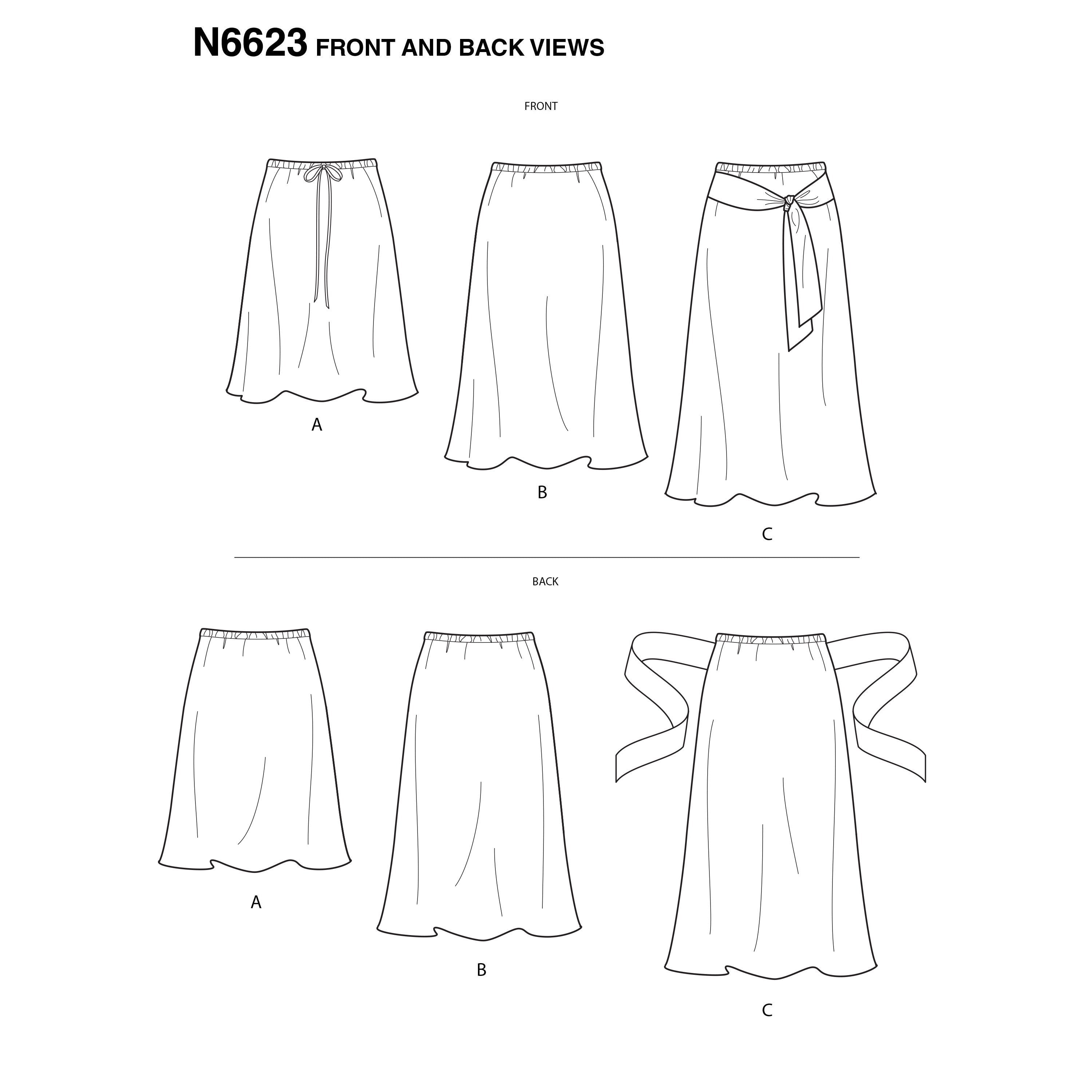 New Look Sewing Pattern 6623 Misses' Skirt | 3 lengths from Jaycotts Sewing Supplies