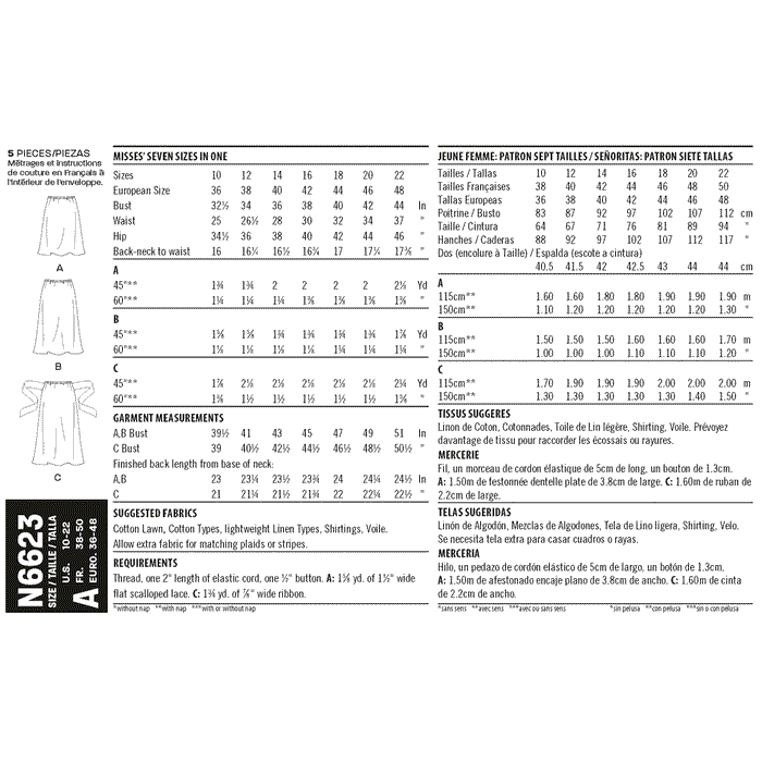 New Look Sewing Pattern 6623 Misses' Skirt | 3 lengths from Jaycotts Sewing Supplies