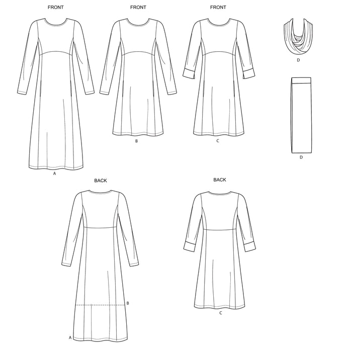 New Look Sewing Pattern 6632 Knit Empire Dresses from Jaycotts Sewing Supplies