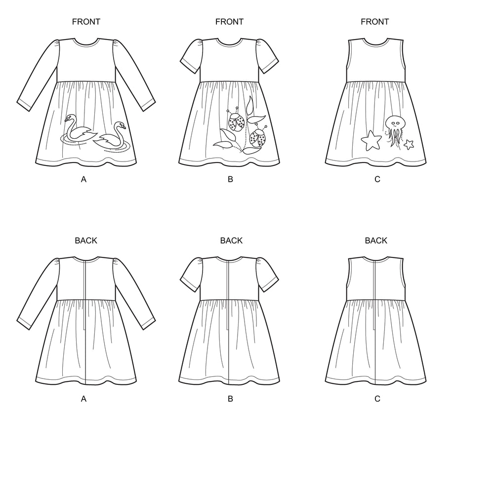 New Look 6647 Toddlers' Dresses with Appliques from Jaycotts Sewing Supplies