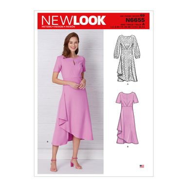 New Look Sewing Pattern 6655  Dress In Two Lengths from Jaycotts Sewing Supplies