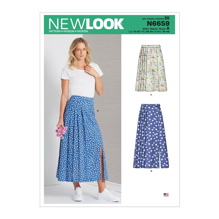 New Look Sewing Pattern 6659  Pleated Skirt from Jaycotts Sewing Supplies