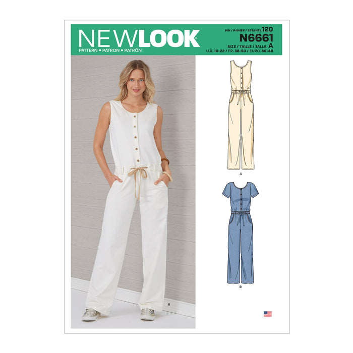 New Look Sewing Pattern 6661  Relaxed Fit Jumpsuit from Jaycotts Sewing Supplies