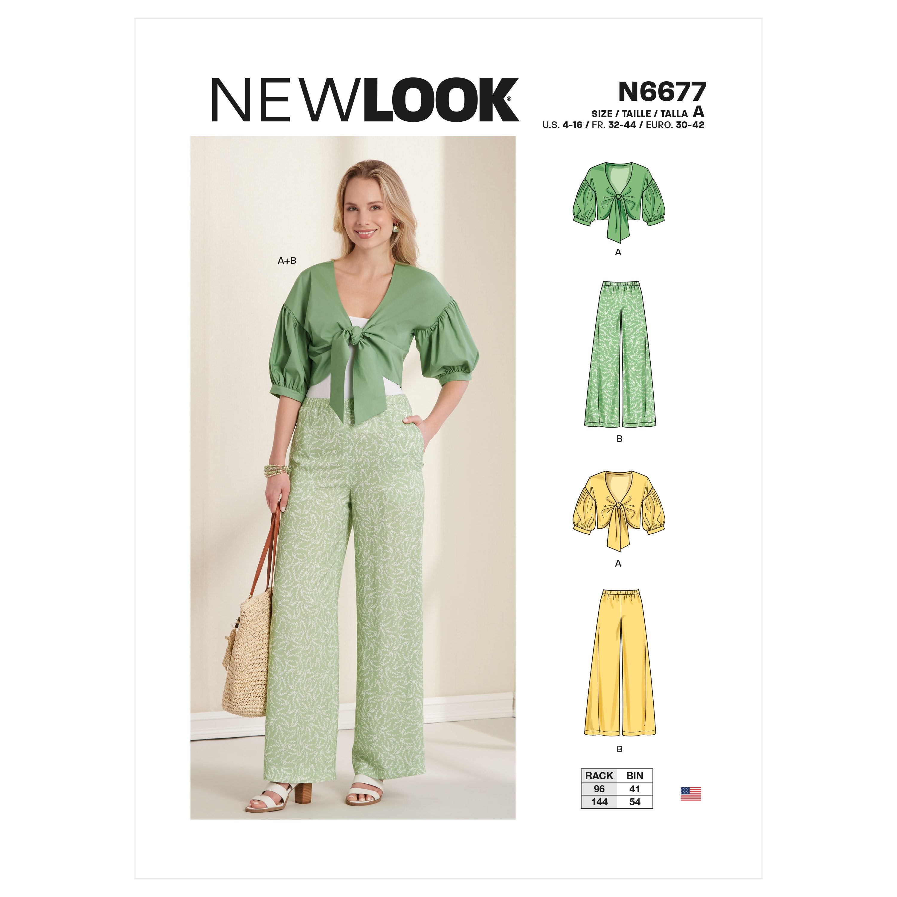 New Look Sewing Pattern 6677 Misses' Cropped Jacket and Trousers 