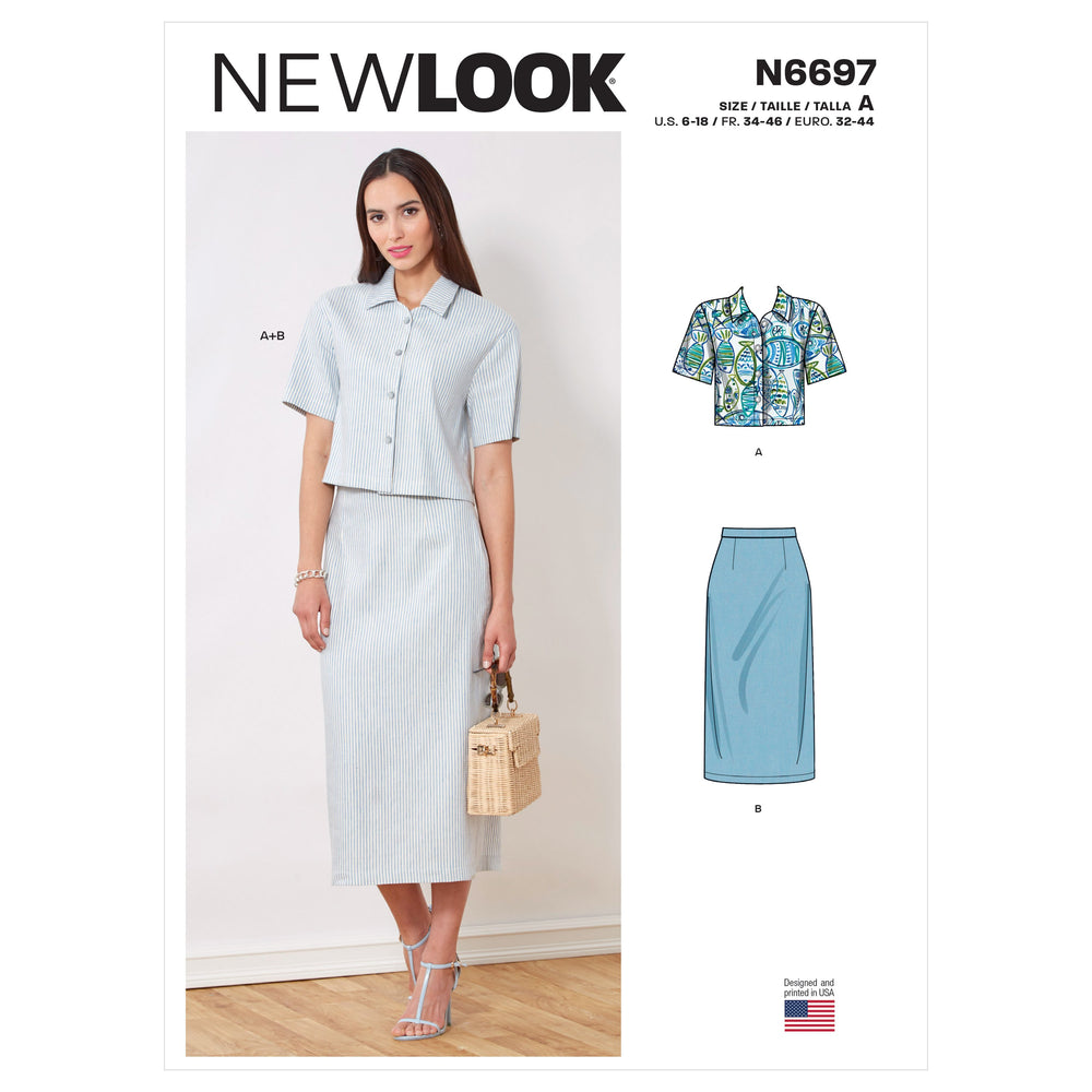 New Look Sewing Pattern 6697 Top and Skirt from Jaycotts Sewing Supplies