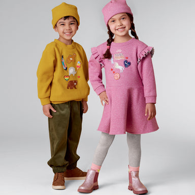 New Look Sewing Pattern 6715 Children's Top, Pants, Dress and Hat from Jaycotts Sewing Supplies