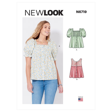 New Look sewing pattern 6719 Misses' Tops from Jaycotts Sewing Supplies