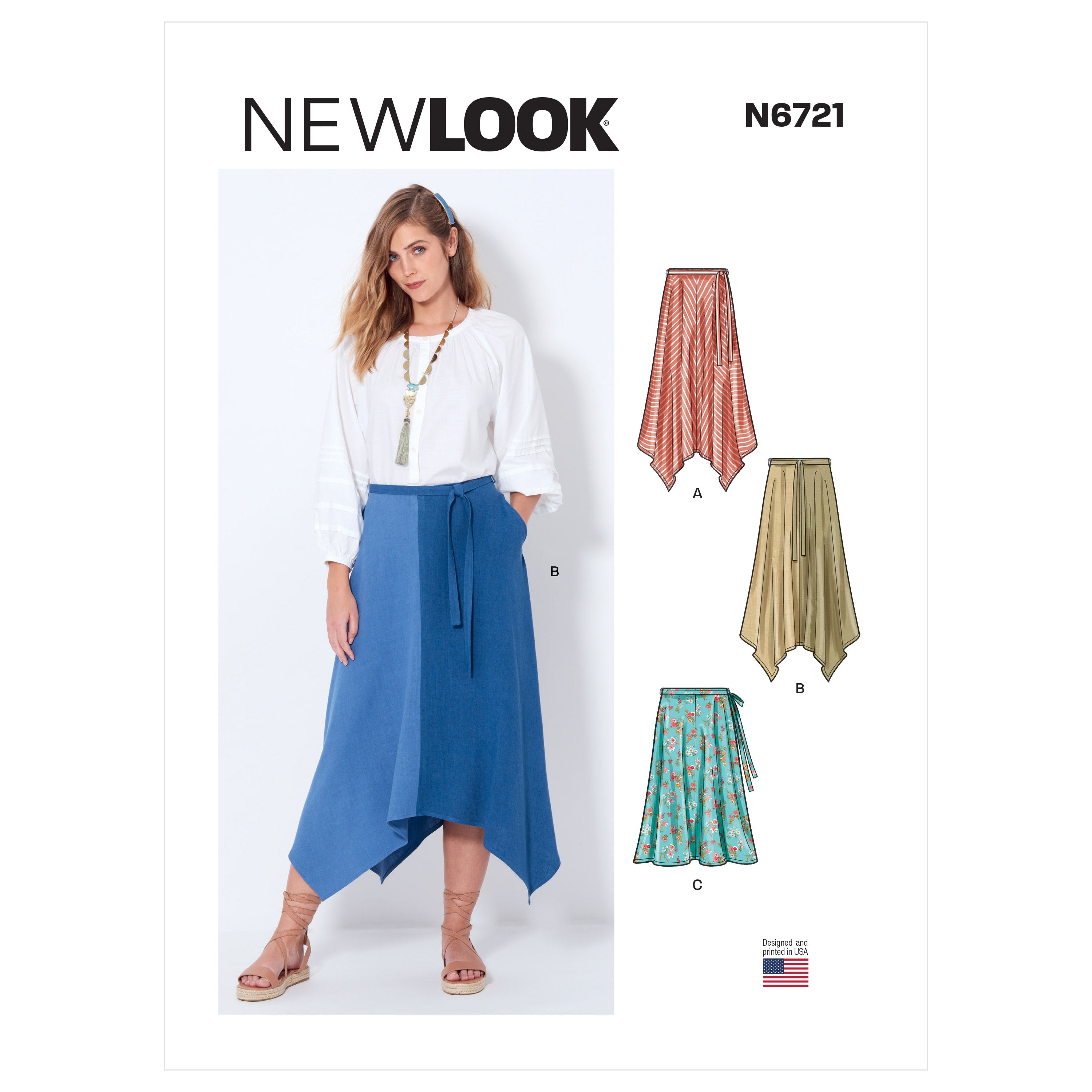 New Look sewing pattern 6721 Misses' Skirts from Jaycotts Sewing Supplies
