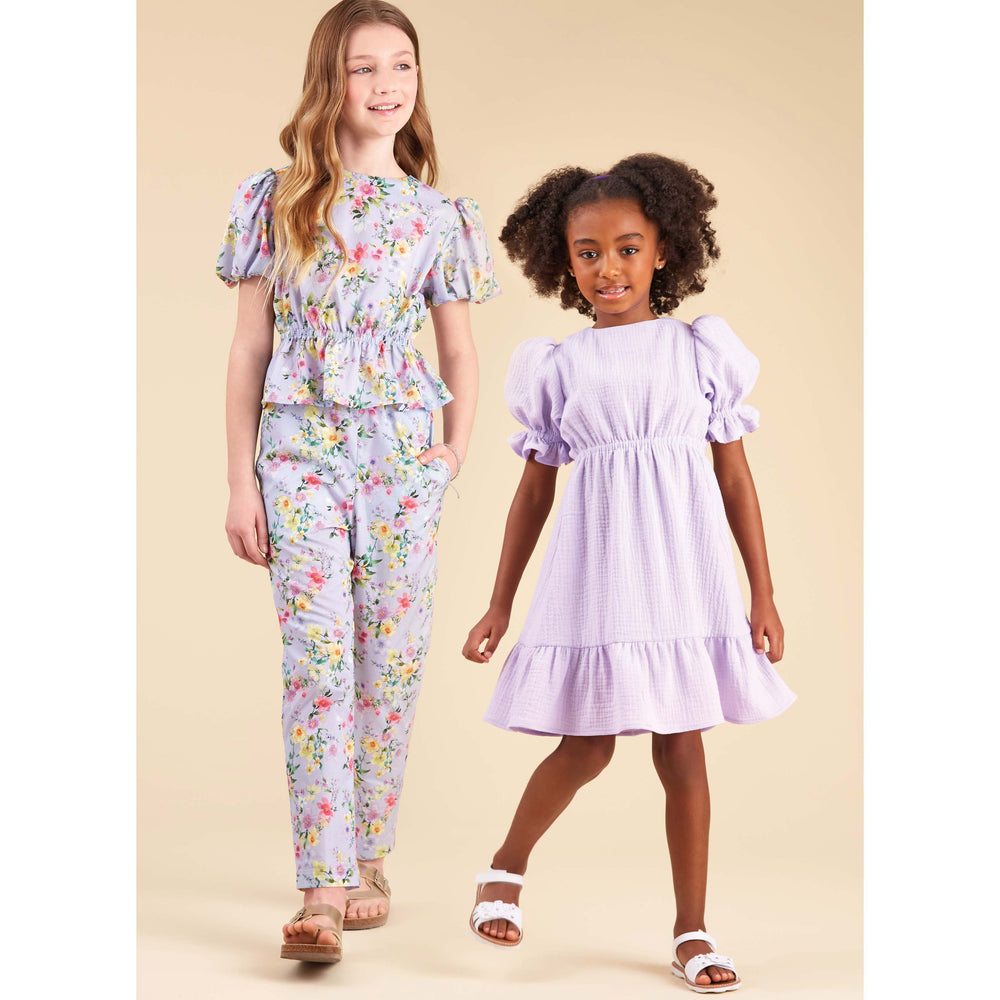 New Look sewing pattern 6739 Girls' Dress, Top and Pants from Jaycotts Sewing Supplies