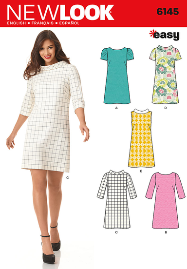 Dimensions New Look Sewing Pattern 6890 Misses Dresses, Size A  (10-12-14-16-18-20-22) | Dress sewing patterns, Easy dress sewing patterns, New  look patterns