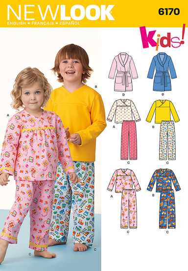 NL6170 Toddlers' & Child's Pyjamas pattern from Jaycotts Sewing Supplies