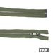 YKK Open End Zip Silver Teeth | Khaki from Jaycotts Sewing Supplies