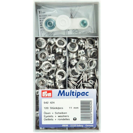 PRYM Metal Eyelets Silver colour, Non-Sew from Jaycotts Sewing Supplies