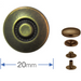 Component details 390355 Press Studs Antique Brass 20mm from Jaycotts Sewing Supplies
