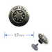Jeans Buttons Antique Silver  (Non-Sew): Pack of 8 from Jaycotts Sewing Supplies
