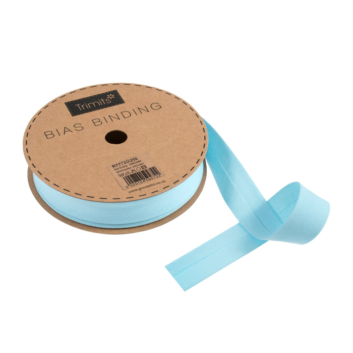 20m roll of Sky Blue Bias Binding | 25mm width from Jaycotts Sewing Supplies