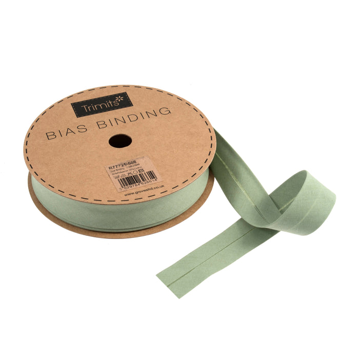 20m roll of Sage Bias Binding | 25mm width from Jaycotts Sewing Supplies
