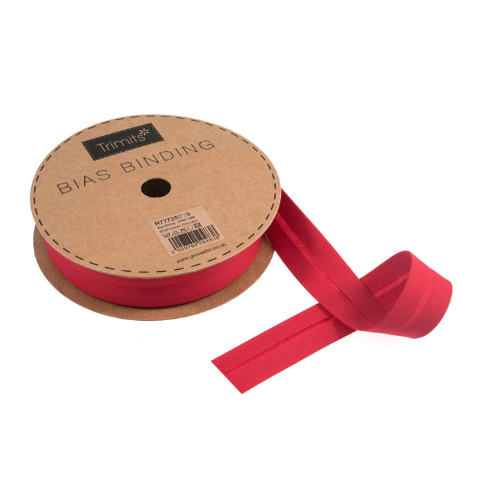 20m roll of Red Bias Binding | 25mm width from Jaycotts Sewing Supplies