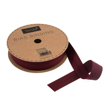 20m roll of Wine Bias Binding | 25mm width from Jaycotts Sewing Supplies