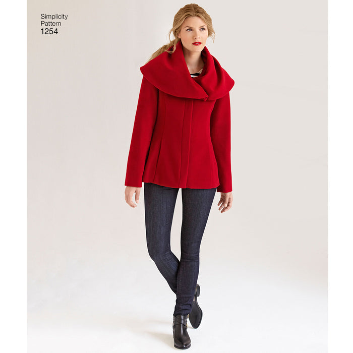 Simplicity Pattern 1254 Misses' Leanne Marshall Easy Lined Coat or Jacket from Jaycotts Sewing Supplies