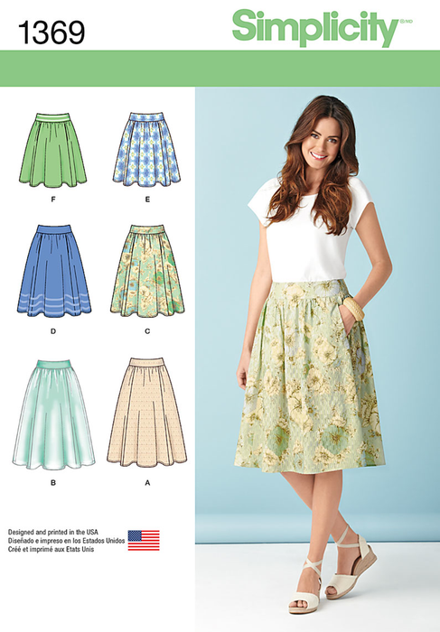 Simplicity Pattern 1369 Misses' Skirts in 3 Lengths from Jaycotts Sewing Supplies